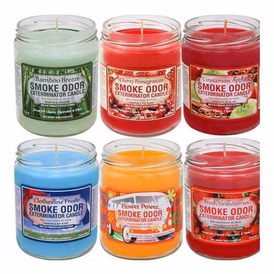 Velas exterminadoras de olores para mascotas, frasco de vidrio con etiqueta privada directa de fábrica de 13 onzas