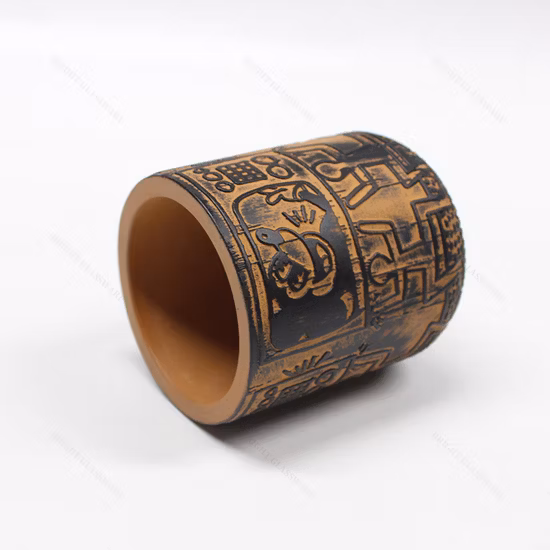 La vela mate redonda del tarro concreto vacío de encargo único de la vela del cemento sacude el candelero de cerámica del tenedor