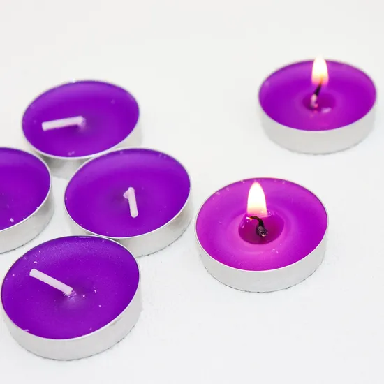Velas candelitas perfumadas blancas sin llama de cera de parafina al por mayor de 4 horas y 8 horas para fiesta de boda